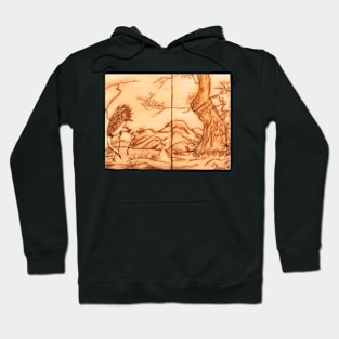 Japanese Mixed media drawing Hoodie